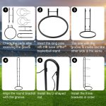 Ball Storage Rack 3/4 Tier Metal Ball Stand Ball Lockers Vertical Ball Rack Holder Room Outdoor Sports Equipment Organiser Football Stand for Basketball Football Volleyball etc (Black/White) - Image 11