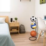 Ball Storage Rack 3/4 Tier Metal Ball Stand Ball Lockers Vertical Ball Rack Holder Room Outdoor Sports Equipment Organiser Football Stand for Basketball Football Volleyball etc (Black/White) - Image 12