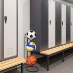 Ball Storage Rack 3/4 Tier Metal Ball Stand Ball Lockers Vertical Ball Rack Holder Room Outdoor Sports Equipment Organiser Football Stand for Basketball Football Volleyball etc (Black/White) - Image 10