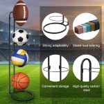 Ball Storage Rack 3/4 Tier Metal Ball Stand Ball Lockers Vertical Ball Rack Holder Room Outdoor Sports Equipment Organiser Football Stand for Basketball Football Volleyball etc (Black/White) - Image 28