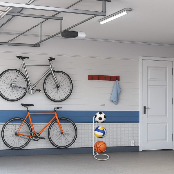 Ball Storage Rack 3/4 Tier Metal Ball Stand Ball Lockers Vertical Ball Rack Holder Room Outdoor Sports Equipment Organiser Football Stand for Basketball Football Volleyball etc (Black/White) - Image 19