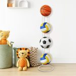 Ball Storage Rack 3/4 Tier Metal Ball Stand Ball Lockers Vertical Ball Rack Holder Room Outdoor Sports Equipment Organiser Football Stand for Basketball Football Volleyball etc (Black/White) - Image 37