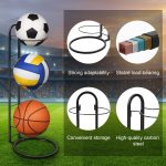 Ball Storage Rack 3/4 Tier Metal Ball Stand Ball Lockers Vertical Ball Rack Holder Room Outdoor Sports Equipment Organiser Football Stand for Basketball Football Volleyball etc (Black/White) - Image 14