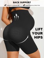 1 Pack Women's High-Waisted Maternity Shorts - Tummy Control Pregnancy Shorts with Postpartum Belly Support, Seamless Nursing ShortsWith Elastic Waistband & Back Panel - All-Season Prenatal Workout & Casual Attire (Breastfeeding-Friendly)