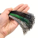 20pcs Anti Bite Steel Fishing Line Steel Wire Leader with Swivel Fishing Accessory Lead Core Leash Fishing Wire