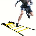 Agility Ladder Set with 12 Marker Discs, Soccer Training Rope Ladder, Obstacle Course, Fitness Agility Speed Ladder, Jumping Grid Ladder Set, Ball Training Equipment
