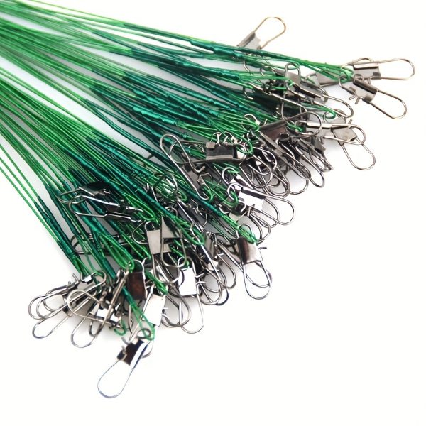 20pcs Anti Bite Steel Fishing Line Steel Wire Leader with Swivel Fishing Accessory Lead Core Leash Fishing Wire - Image 8
