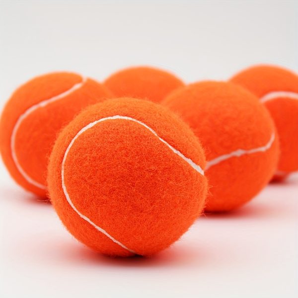 1pc Bright Orange-red High Elasticity Multi-purpose Rubber Tennis Balls, For Beginners Practice Outdoor Sports Game Competition, Professional Training Beach Ball - Image 2