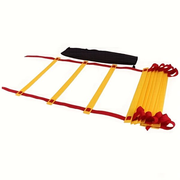 Agility Ladder Set with 12 Marker Discs, Soccer Training Rope Ladder, Obstacle Course, Fitness Agility Speed Ladder, Jumping Grid Ladder Set, Ball Training Equipment - Image 6