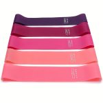 5pcs/set Portable Purple-Haired Gradient Fitness Resistance Bands - Elastic Strength Training Equipment for Yoga, Gym, Pilates | Light Tension, Stackable Design, Mixed Colors, Women'S Weightlifting, Yoga Bands, Gym Workout Gear, Stylish Workout Gear, Durable Workout Bands - Image 6