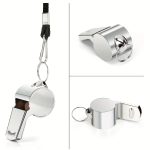 2pcs Stainless Steel Whistles/Ultra-Loud Round Whistles for Referees, Coaches, Outdoor Sports, Hiking & Climbing/Black Braided Cord/Durable Metal Design for Visibility & Durability, Hiking Accessories, Sleek Metallic Finish, Robust Construction - Image 6