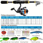 PROBEROS Fishing Rod Reel Combo Kit, Including Spinning Reel, 1.5m-2.4m/4.9ft-7.9ft Fishing Pole, Fishing Line, Artificial Bionic Lure, Sinker Hooks Full Set with Storage Bag - Image 2