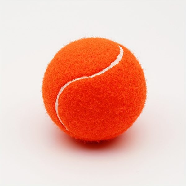 1pc Bright Orange-red High Elasticity Multi-purpose Rubber Tennis Balls, For Beginners Practice Outdoor Sports Game Competition, Professional Training Beach Ball - Image 3