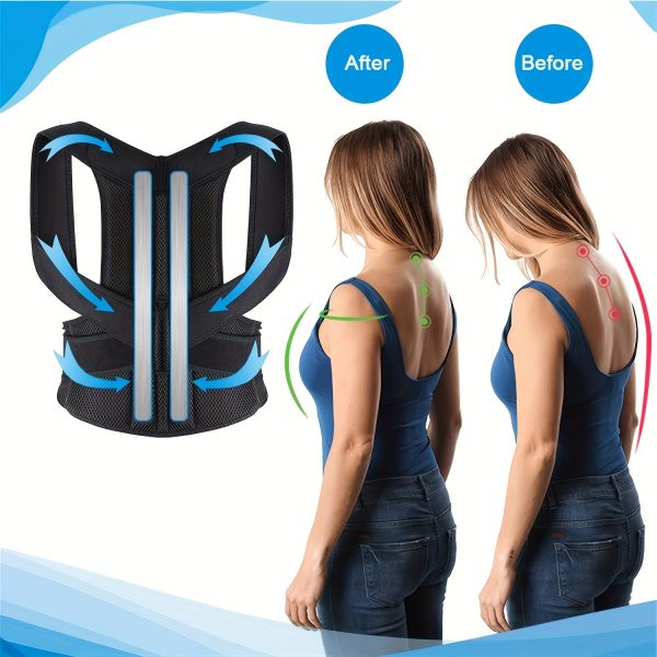 Adjustable posture corrector for men and women, back support shoulder straps, provides lumbar support, back and lumbar support - Image 8