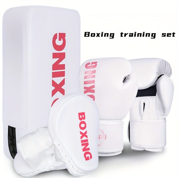 GINGPAI Complete Boxing Training Set with Curved Punching Pad & Taekwondo Foot Target - Durable PU Material, Includes Gloves & Focus Mitts for Adults, Students, and Teens - Perfect for Boxing, Taekwondo, Karate, Muay Thai, and MMA, Boxing Gloves - Image 10