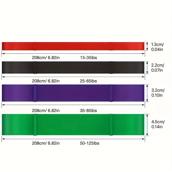 Elastic Band Set, TPE Material Resistance Bands, Long Stretch Bands with 3-5 Strength Levels, Adjustable Exercise Fitness Stretch Bands for Yoga, Pilates, Strength Training, Closed-Loop and Long Stretch Bands Set for Full Body Muscle Workout, Hips - Image 3