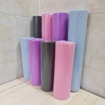 Round EVA Foam Premium Yoga Roller, Hexagonal Pattern Cylinder for Pilates Exercise, Enhanced Home Workouts - Improve Flexibility, Stretching