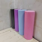 Round EVA Foam Premium Yoga Roller, Hexagonal Pattern Cylinder for Pilates Exercise, Enhanced Home Workouts - Improve Flexibility, Stretching - Image 16