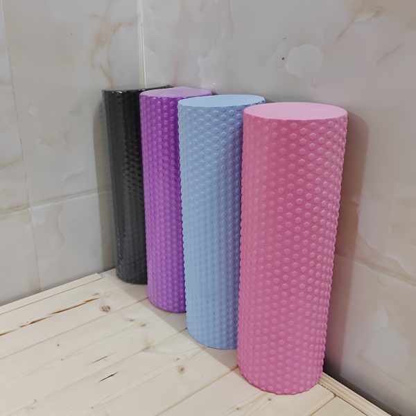 Round EVA Foam Premium Yoga Roller, Hexagonal Pattern Cylinder for Pilates Exercise, Enhanced Home Workouts - Improve Flexibility, Stretching - Image 16