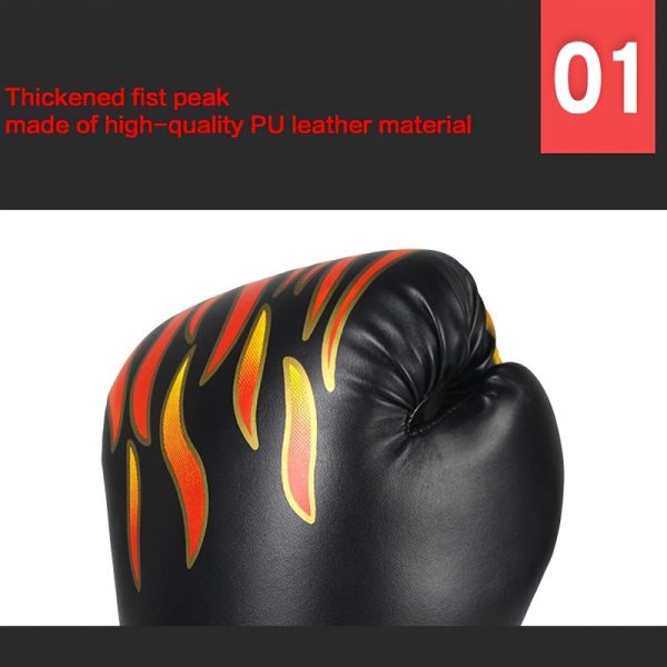 A Pair of 6Oz Boxing Gloves - Made with Thick Sponge Padding, Ideal for Both Indoor And Outdoor Training, Suitable for Beginners in Boxing. - Image 2