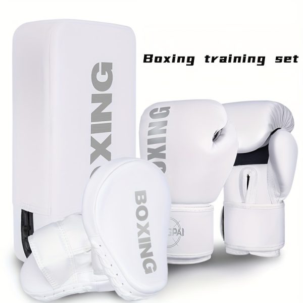 GINGPAI Complete Boxing Training Set with Curved Punching Pad & Taekwondo Foot Target - Durable PU Material, Includes Gloves & Focus Mitts for Adults, Students, and Teens - Perfect for Boxing, Taekwondo, Karate, Muay Thai, and MMA, Boxing Gloves - Image 8