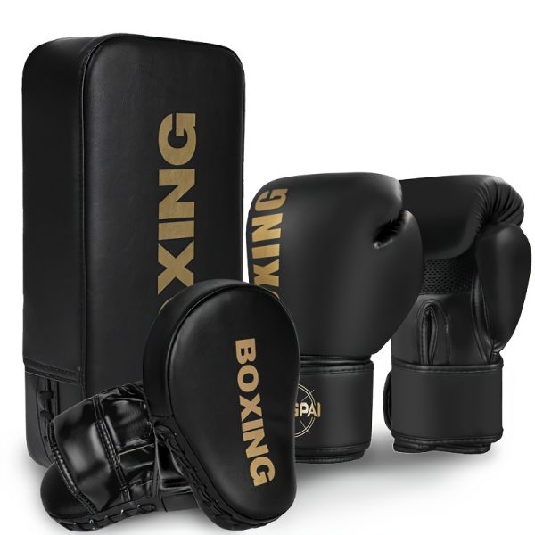 GINGPAI Complete Boxing Training Set with Curved Punching Pad & Taekwondo Foot Target - Durable PU Material, Includes Gloves & Focus Mitts for Adults, Students, and Teens - Perfect for Boxing, Taekwondo, Karate, Muay Thai, and MMA, Boxing Gloves - Image 3