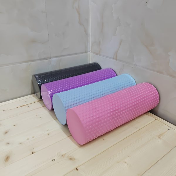 Round EVA Foam Premium Yoga Roller, Hexagonal Pattern Cylinder for Pilates Exercise, Enhanced Home Workouts - Improve Flexibility, Stretching - Image 18