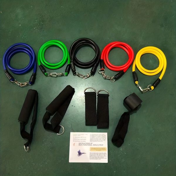 11pcs TPE Resistance Bands Set with Door Anchor, Handles, Ankle Straps, Carry Bag - Uncharged, No Battery Needed - Ideal for Home Gym, Fitness, Yoga & Pilates - Suitable for Beginners - Image 4