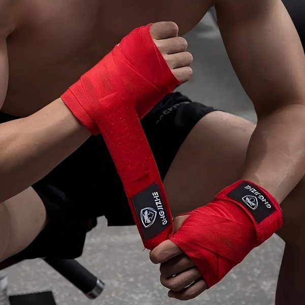 2pcs of Sports Boxing Wraps, MMA Hand Wraps, Elastic Muay Thai Glove Straps, Unisex Training Hand Wrap Set, Sports Hand Wraps, Professional Fighting Hand Wraps - Image 2