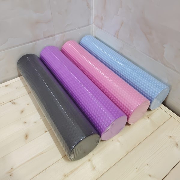 Round EVA Foam Premium Yoga Roller, Hexagonal Pattern Cylinder for Pilates Exercise, Enhanced Home Workouts - Improve Flexibility, Stretching - Image 14