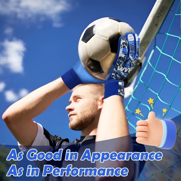 Without finger protection, Football goalkeeper gloves, colored style goalkeeper gloves, strong grip, non sliding football gloves - Image 5