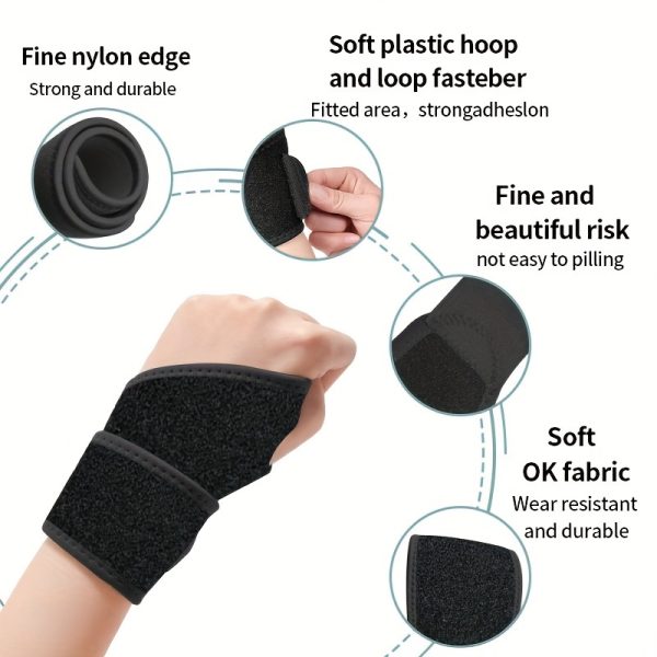 Adjustable ComfortFlex Wrist Support Brace - Ergonomic Fitness & Weightlifting Strap for Men and Women, Black - Image 2