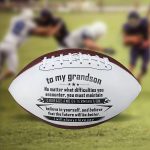 Grandsons Legacy Durable American Football - Outdoor Training, Rugby Style, Standard Size for Skill Building - Eye-Catching Print, Perfect Birthday Gift for Endless Fun