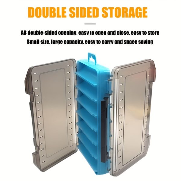 1pc Double Sided Fishing Tackle Box For Hooks, Lures, And Baits - Portable Fishing Accessories Organizer - Image 2