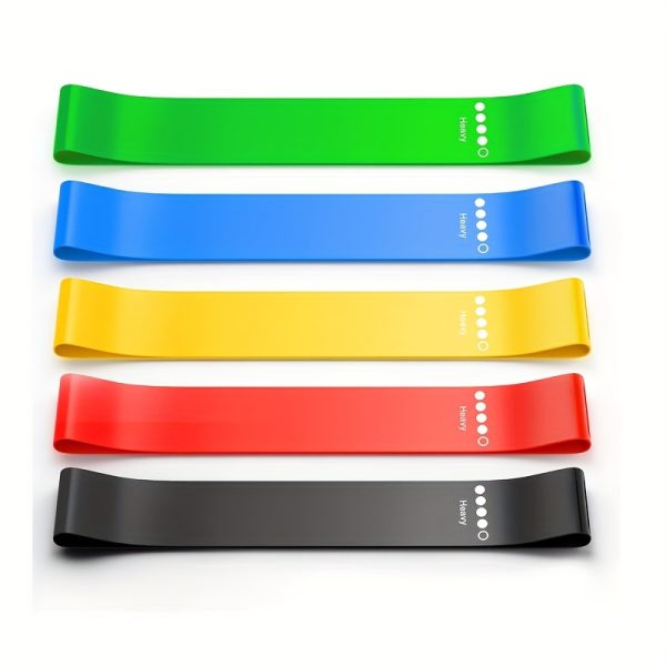 5pcs/set Portable Purple-Haired Gradient Fitness Resistance Bands - Elastic Strength Training Equipment for Yoga, Gym, Pilates | Light Tension, Stackable Design, Mixed Colors, Women'S Weightlifting, Yoga Bands, Gym Workout Gear, Stylish Workout Gear, Durable Workout Bands - Image 8