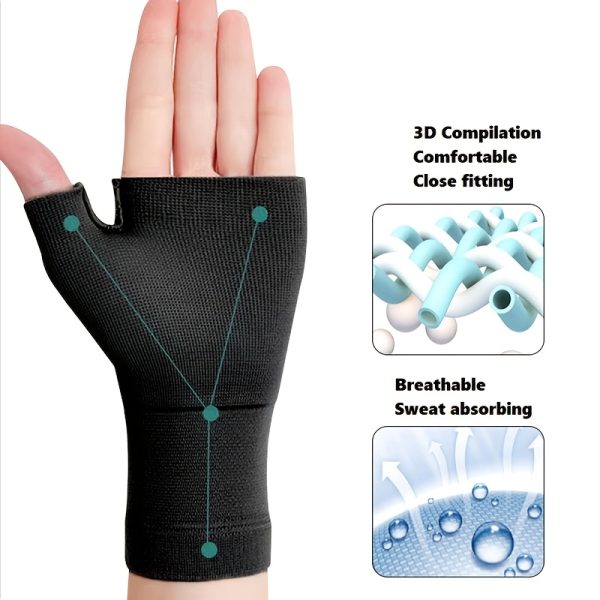 [Stretchy Sleeve] Stretchy Polyester Extended Knit Thumb Sleeve - Wrist Support Glove for Mouse Hand, Scar Covering, Pull-On Design, Hand Wash Only, Mouse Hand Support|Stretchy Knit Material|Polyester Fiber Glove - Image 4