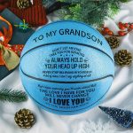 MOACTIV Grandson Basketball with Inspirational Message - Blue, International Size, Perfect Gift for Youngsters, Includes Pump, Basketball Gifts for Grandson - Image 2
