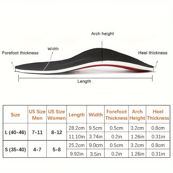 1 pairs of adjustable high-elastic EVA arch-supporting insoles - Image 2