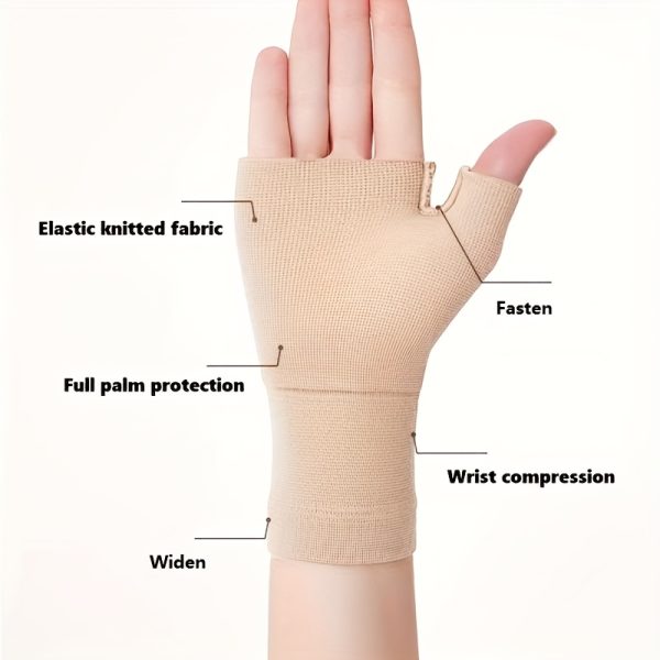 [Stretchy Sleeve] Stretchy Polyester Extended Knit Thumb Sleeve - Wrist Support Glove for Mouse Hand, Scar Covering, Pull-On Design, Hand Wash Only, Mouse Hand Support|Stretchy Knit Material|Polyester Fiber Glove - Image 6