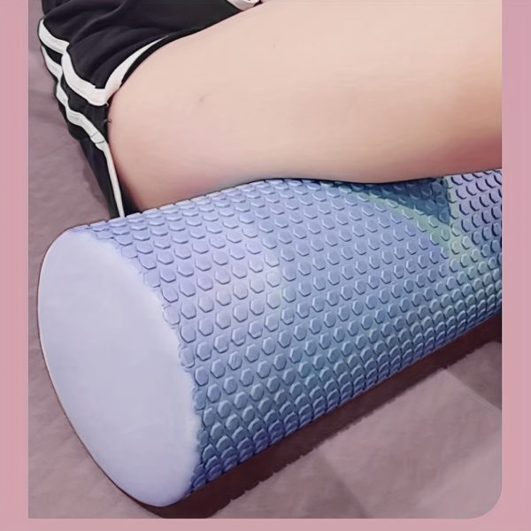 Round EVA Foam Premium Yoga Roller, Hexagonal Pattern Cylinder for Pilates Exercise, Enhanced Home Workouts - Improve Flexibility, Stretching - Image 8