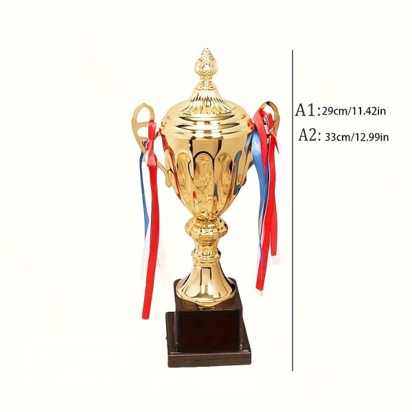 Large Golden Trophy Cup Compatible for Football/Soccer Champions - Heavy-Duty Metal Championship Award Trophy for Winners, Champions, Prize for Sports Competitions, Souvenir - Image 3
