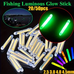 20/ 50pcs Fishing Fluorescent Light stick Fireflies for Fishing Float Fluorescent Lightstick Light Night Float Rod Lights Dark Glow Stick Fishing Accessorie DIY