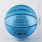 MOACTIV Grandson Basketball with Inspirational Message - Blue, International Size, Perfect Gift for Youngsters, Includes Pump, Basketball Gifts for Grandson - Image 6