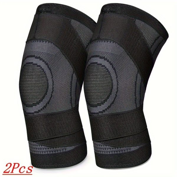 A Two-Piece Knee Support Brace with Adjustable Straps, Designed to Enhance Comfort for Running, Cycling, And Sports for Both Men And Women. Order The Size That Fits Best. - Image 3