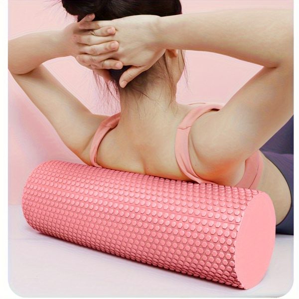 Round EVA Foam Premium Yoga Roller, Hexagonal Pattern Cylinder for Pilates Exercise, Enhanced Home Workouts - Improve Flexibility, Stretching - Image 10