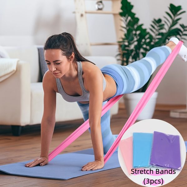 Elastic Band Set, TPE Material Resistance Bands, Long Stretch Bands with 3-5 Strength Levels, Adjustable Exercise Fitness Stretch Bands for Yoga, Pilates, Strength Training, Closed-Loop and Long Stretch Bands Set for Full Body Muscle Workout, Hips - Image 7