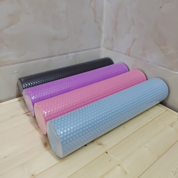 Round EVA Foam Premium Yoga Roller, Hexagonal Pattern Cylinder for Pilates Exercise, Enhanced Home Workouts - Improve Flexibility, Stretching - Image 12