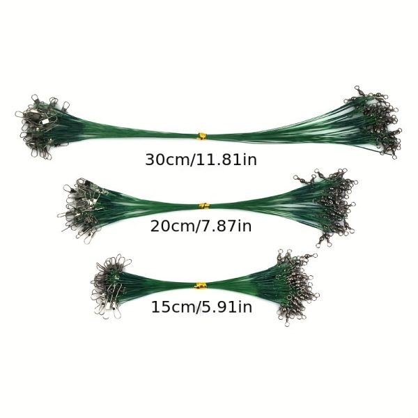 20pcs Anti Bite Steel Fishing Line Steel Wire Leader with Swivel Fishing Accessory Lead Core Leash Fishing Wire - Image 4
