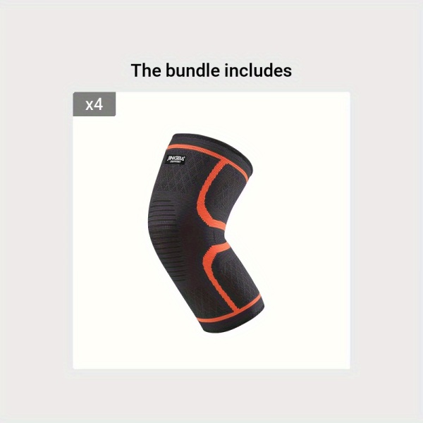 Breathable Knee Support Sleeve with Elastic Compression Fit, Multi-Color (Orange/Green/Black) for Men Women - Image 11