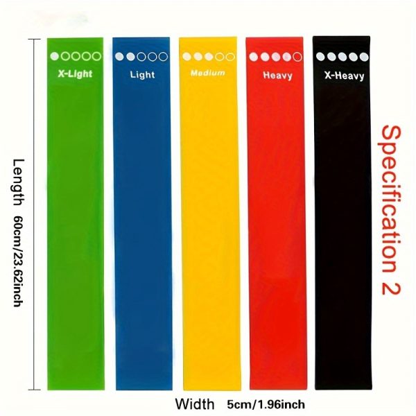 5pcs Resistance Bands, Exercise Bands, Workout Bands for Whole-Body Fitness, Booty, Leg, Arm, Stretching, Home Gym, Fitness, Yoga & Pilates - Image 4